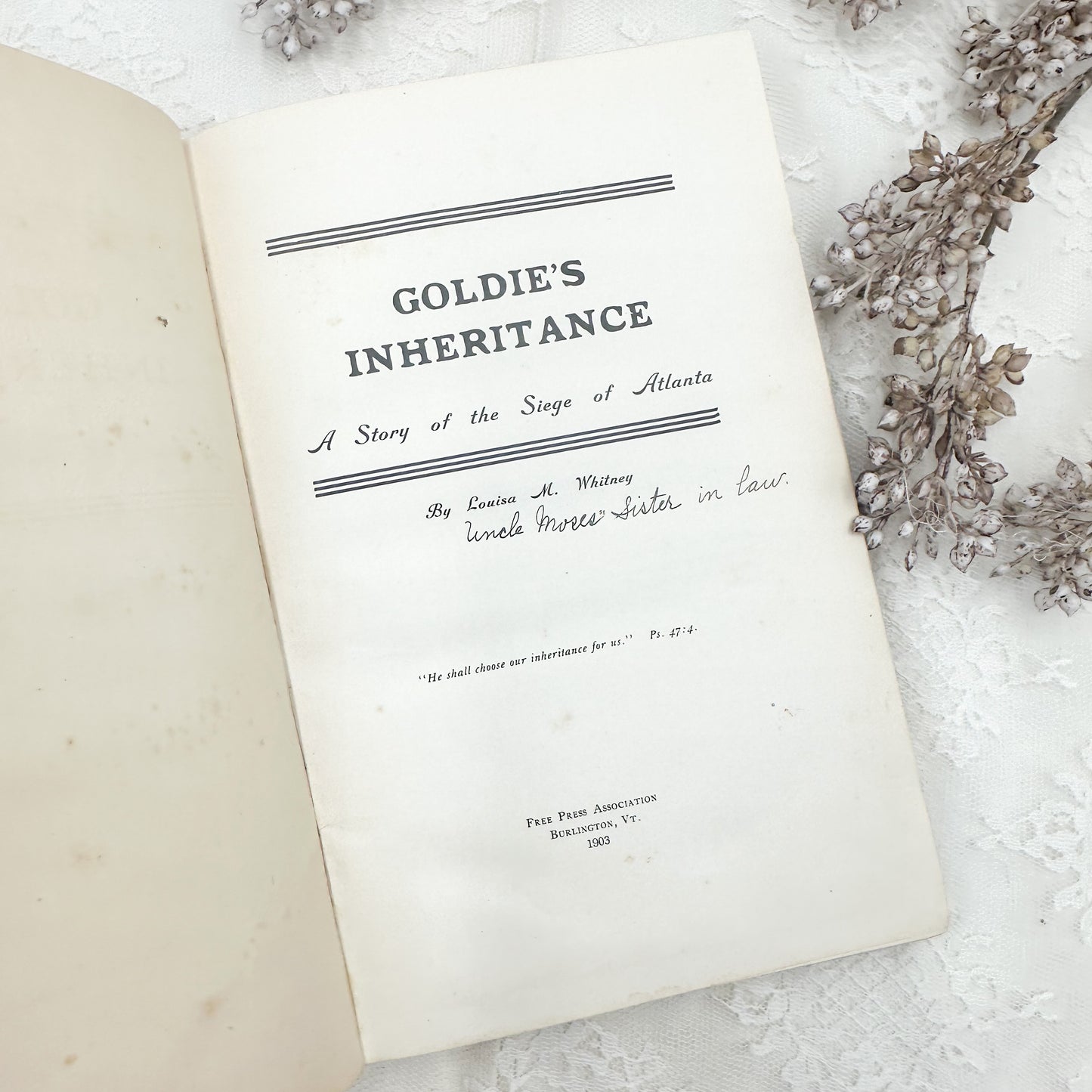 Goldie's Inheritance by Louisa M. Whitney