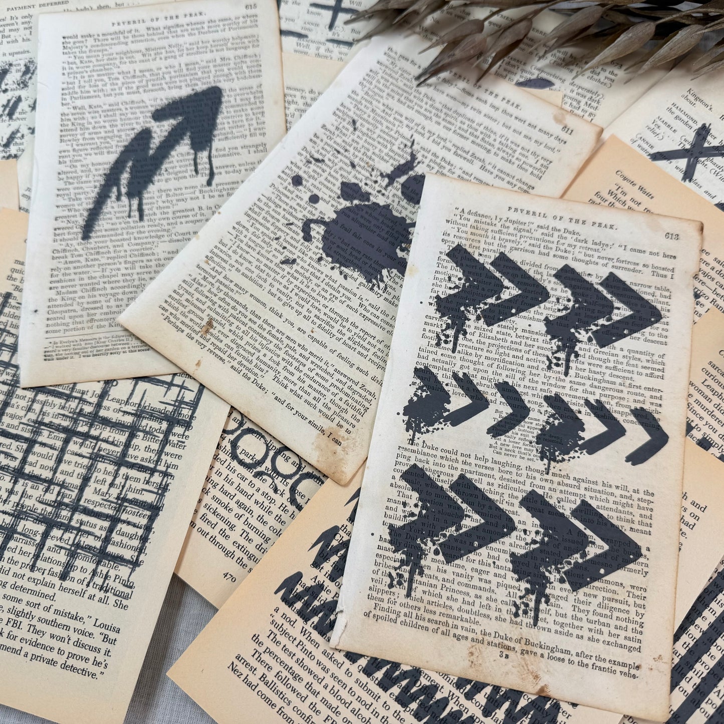 Marked Vintage Book Page Pack