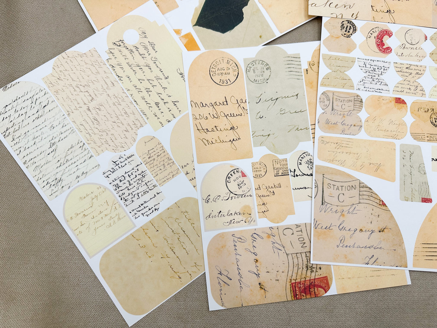 Reproduction Tags, Tabs, and Pockets- Letters and Envelopes