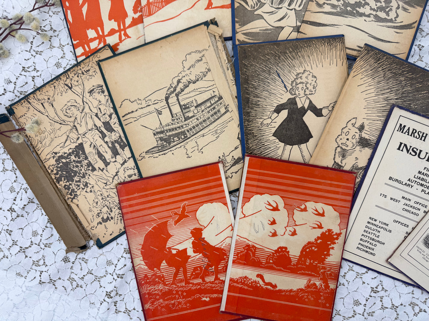 Set of Illustrated Book Boards