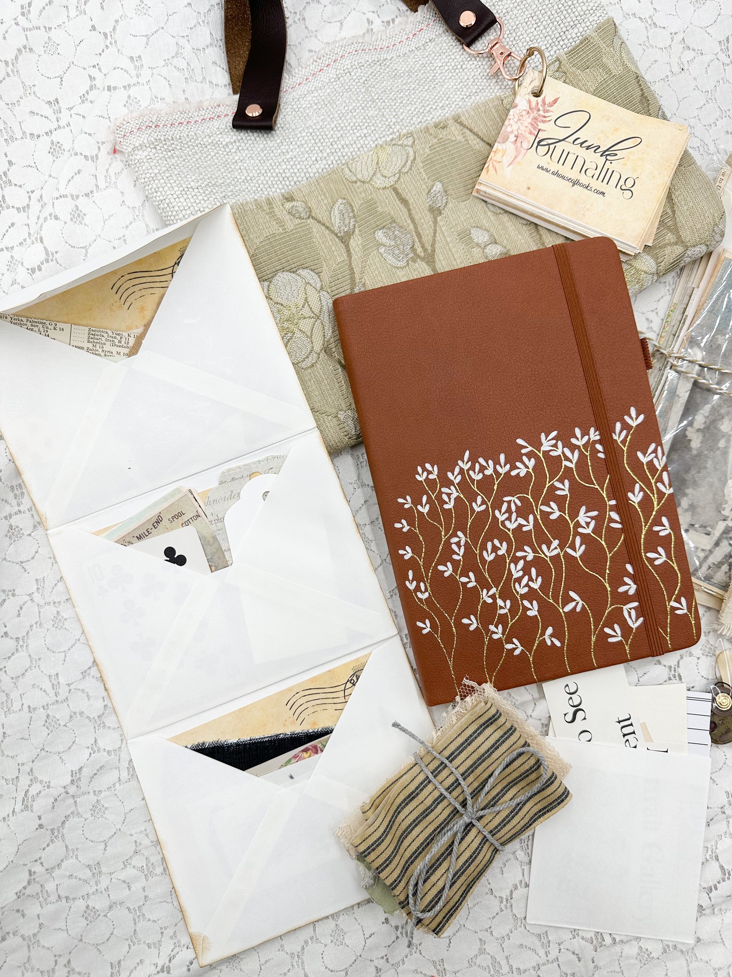 Neutral Journal Kit with One of a Kind Journal and Ephemera