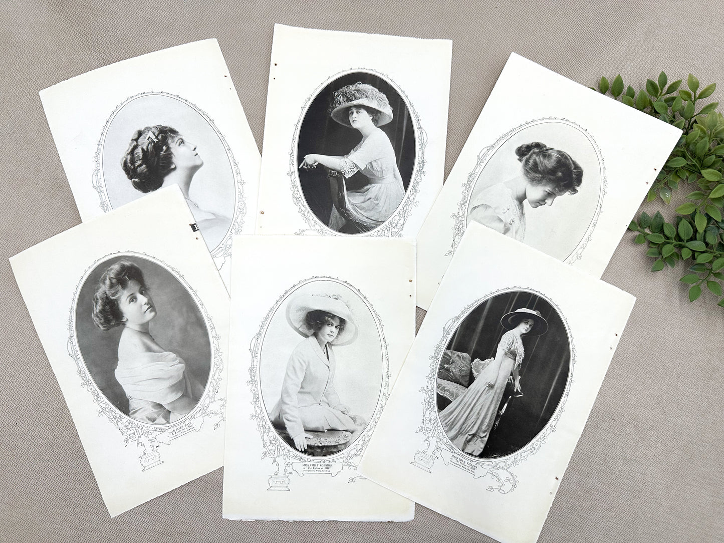 Vintage Book Page Set- Portraits of Ladies (Double Sided)