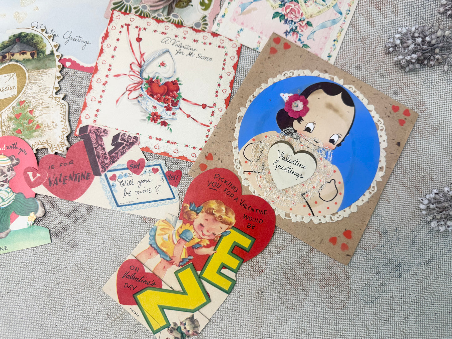 Vintage Valentines Day Card Set