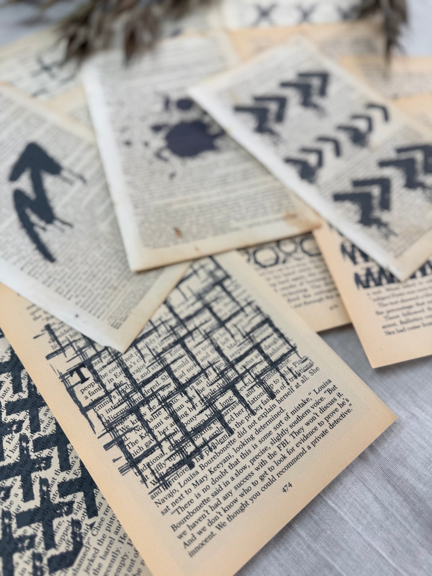 Marked Vintage Book Page Pack
