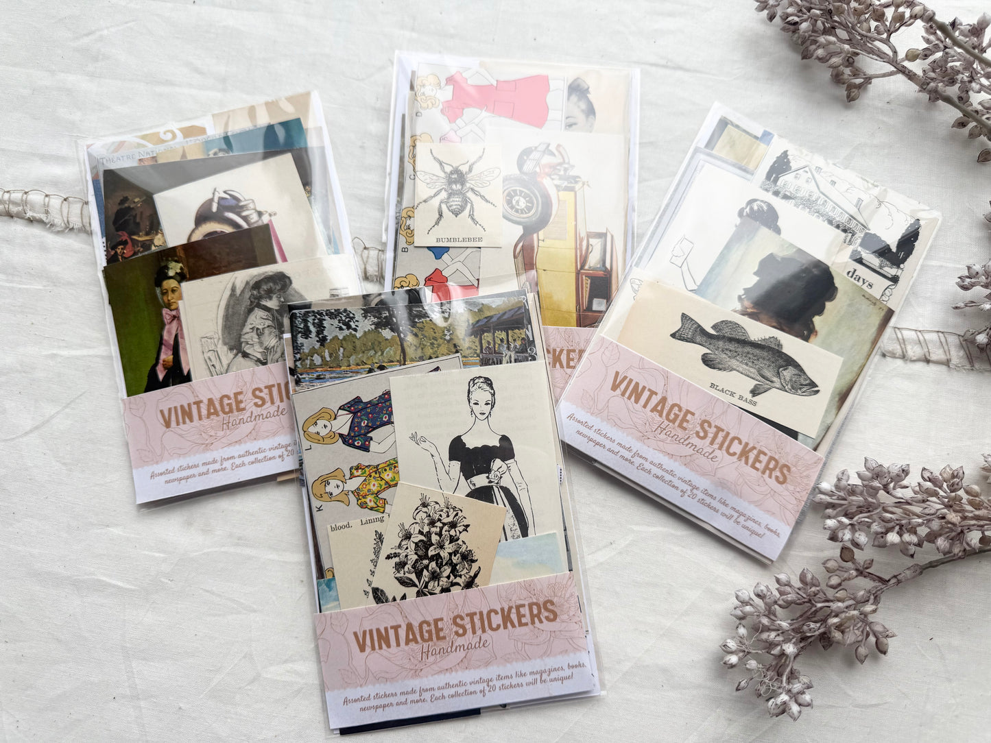 Authentic Vintage Stickers- Handmade