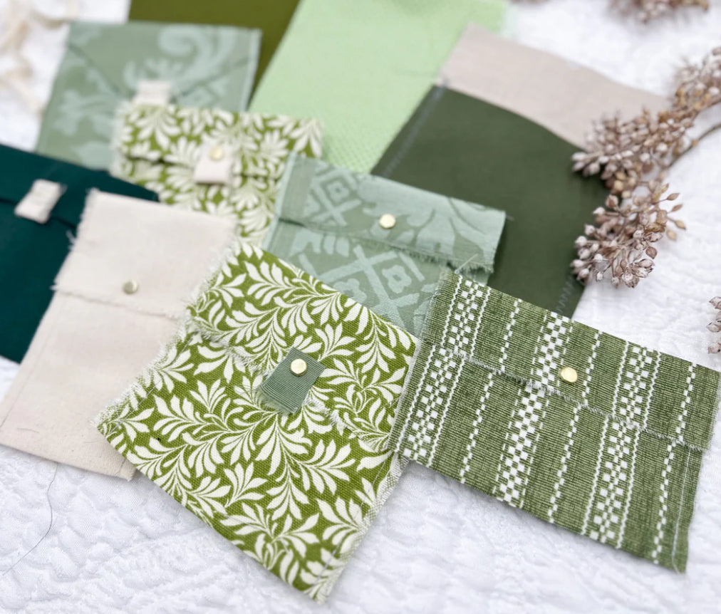 Rough Sewn Fabric Pockets and Signature Pages by Color