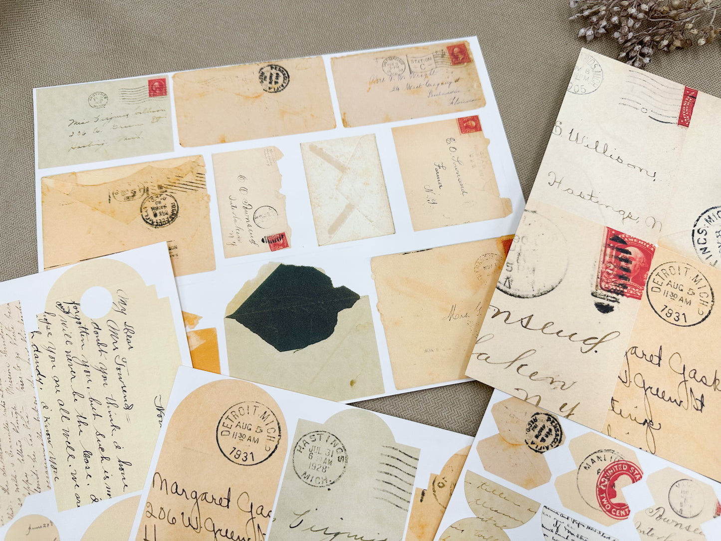 Reproduction Tags, Tabs, and Pockets- Letters and Envelopes