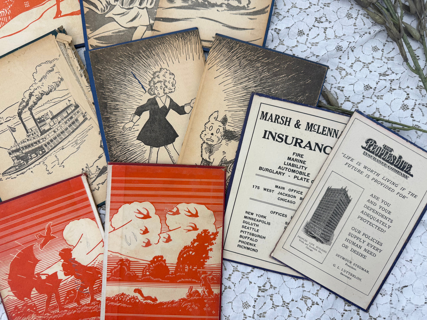 Set of Illustrated Book Boards