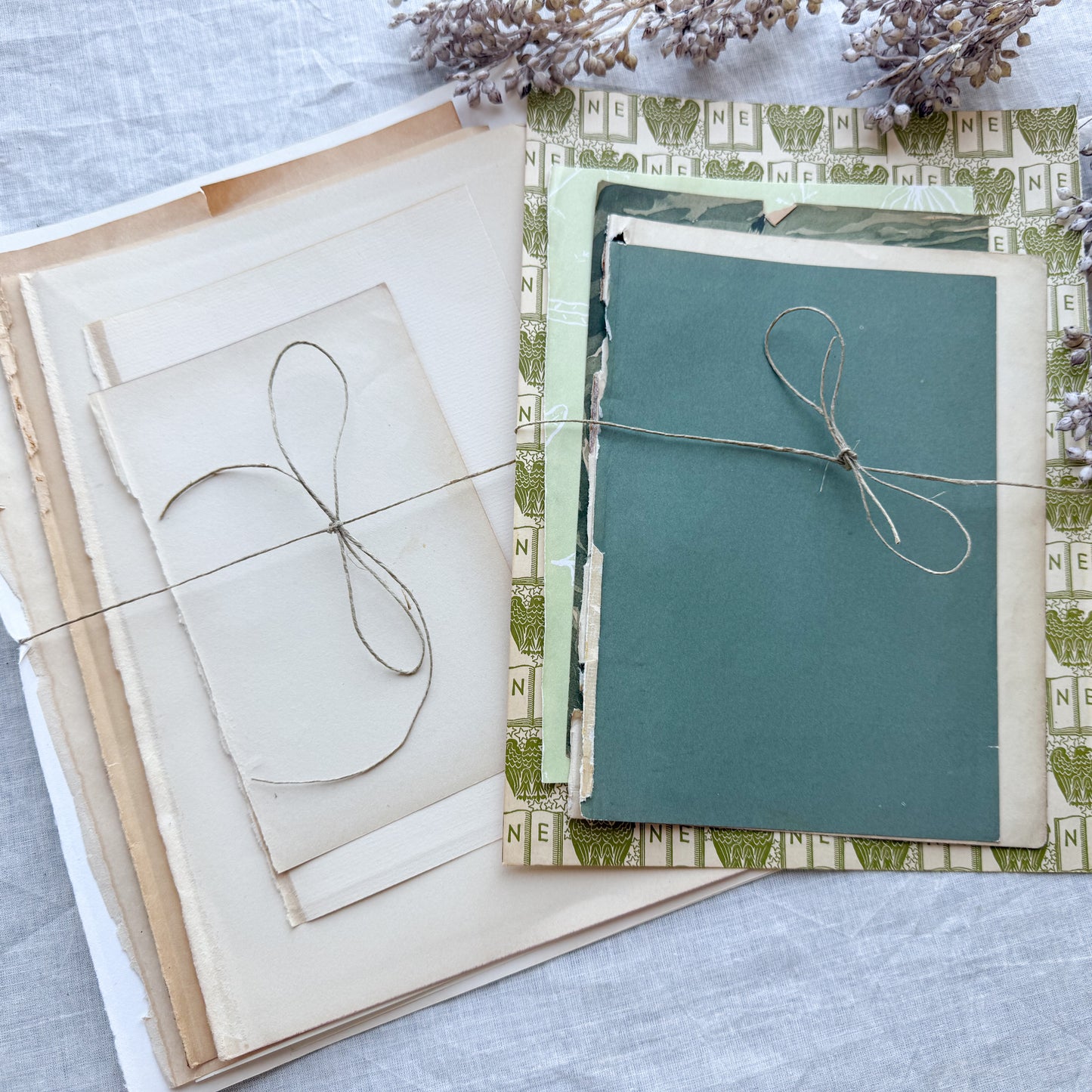 Vintage Book End Papers (Set of 10)