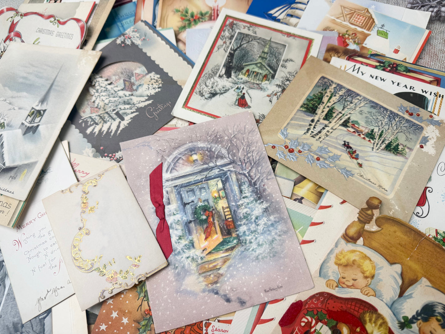 Vintage Christmas Cards Set (70+ cards)