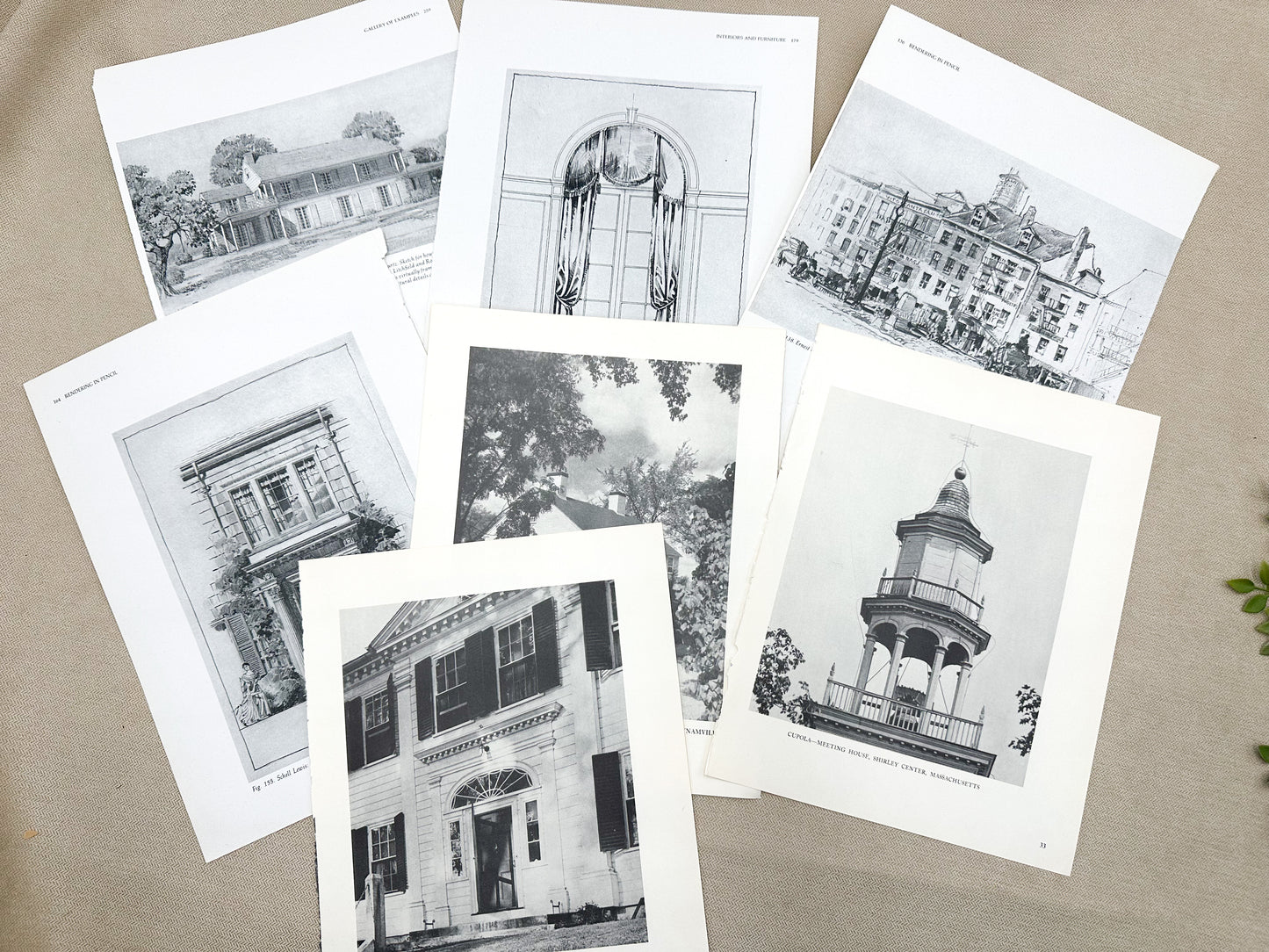 Vintage Book Page Set- Architecture