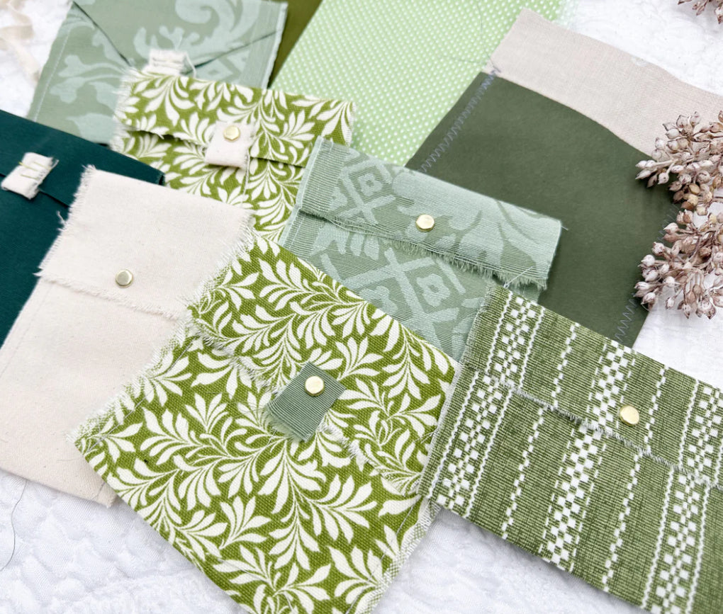 Rough Sewn Fabric Pockets and Signature Pages by Color