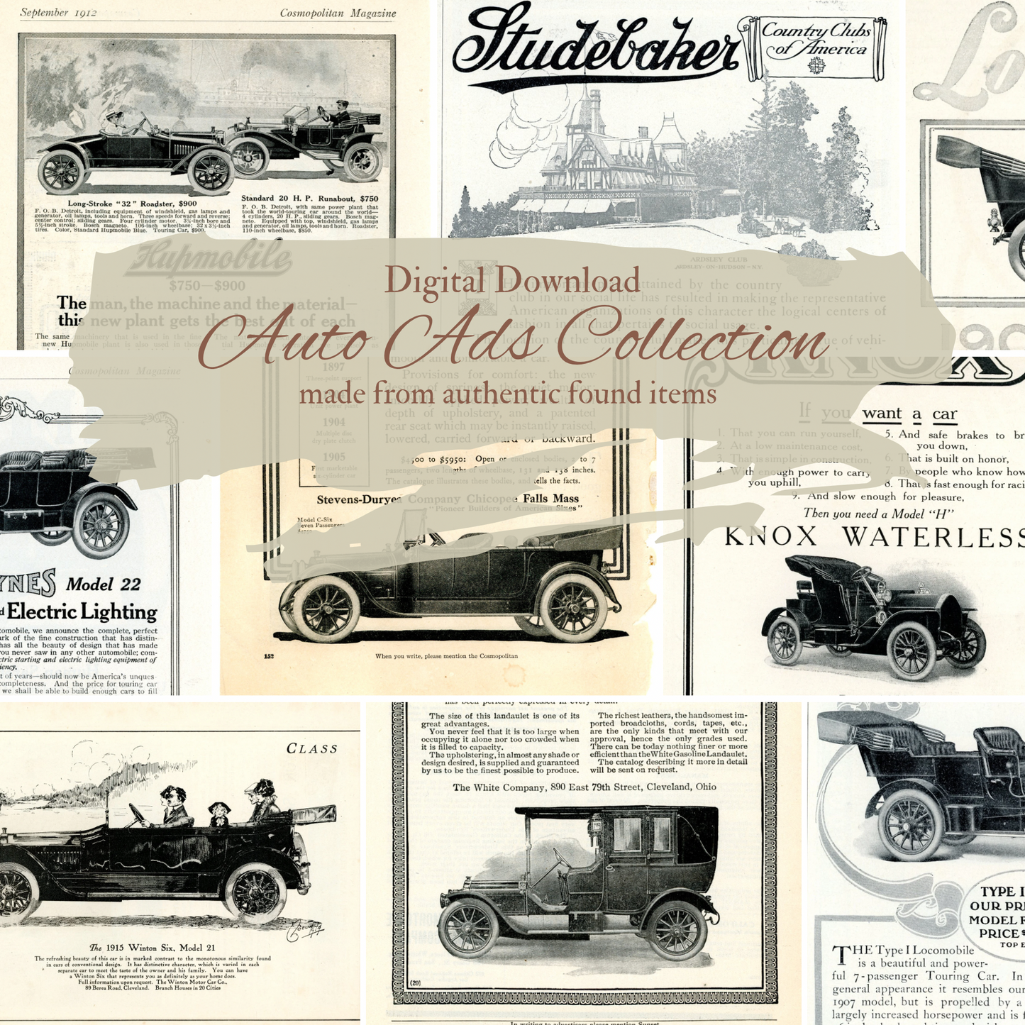 Vintage Auto Ads- Digital Download