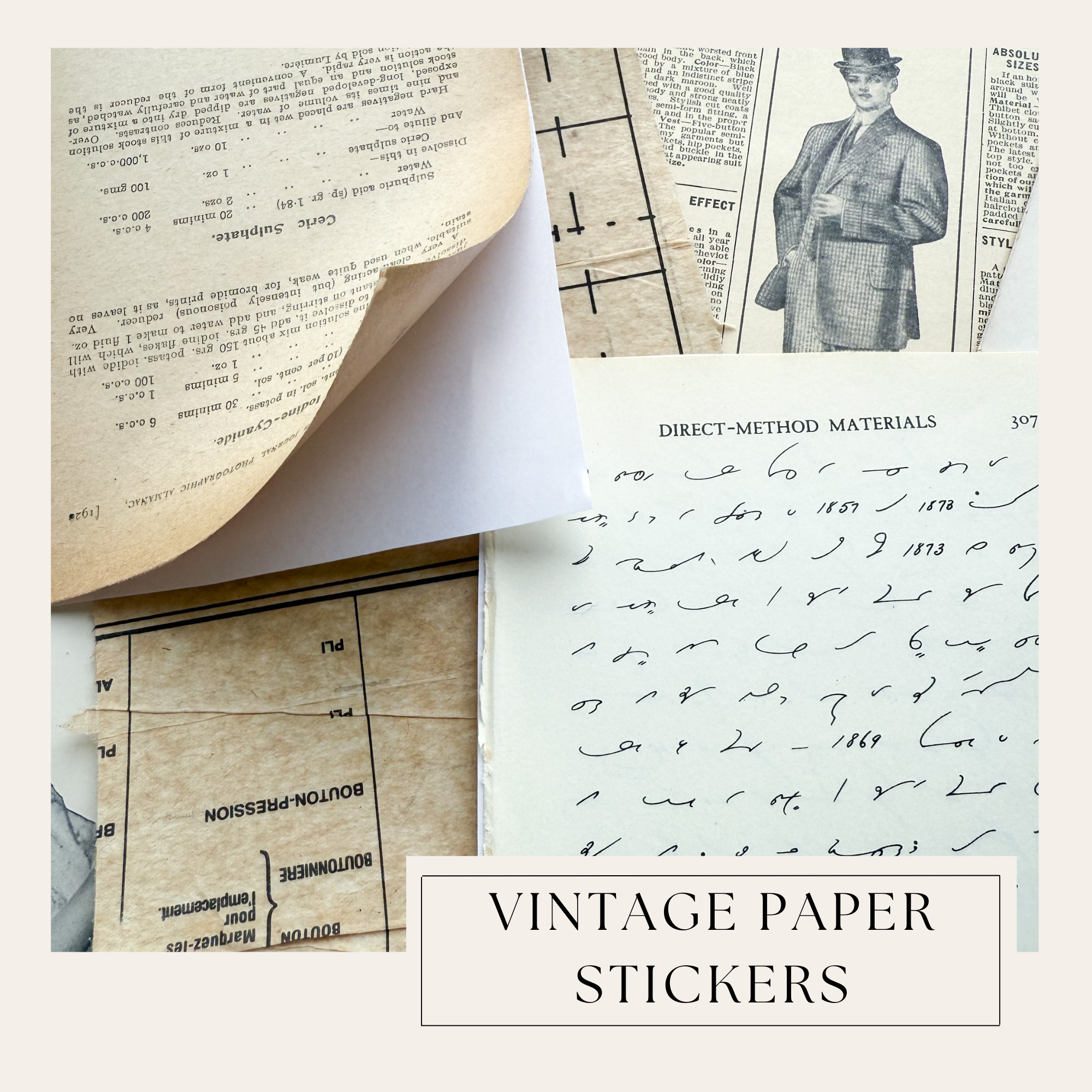Paper Back Sticker Authentic Vintage Paper with Sticker Backing – A House of Books