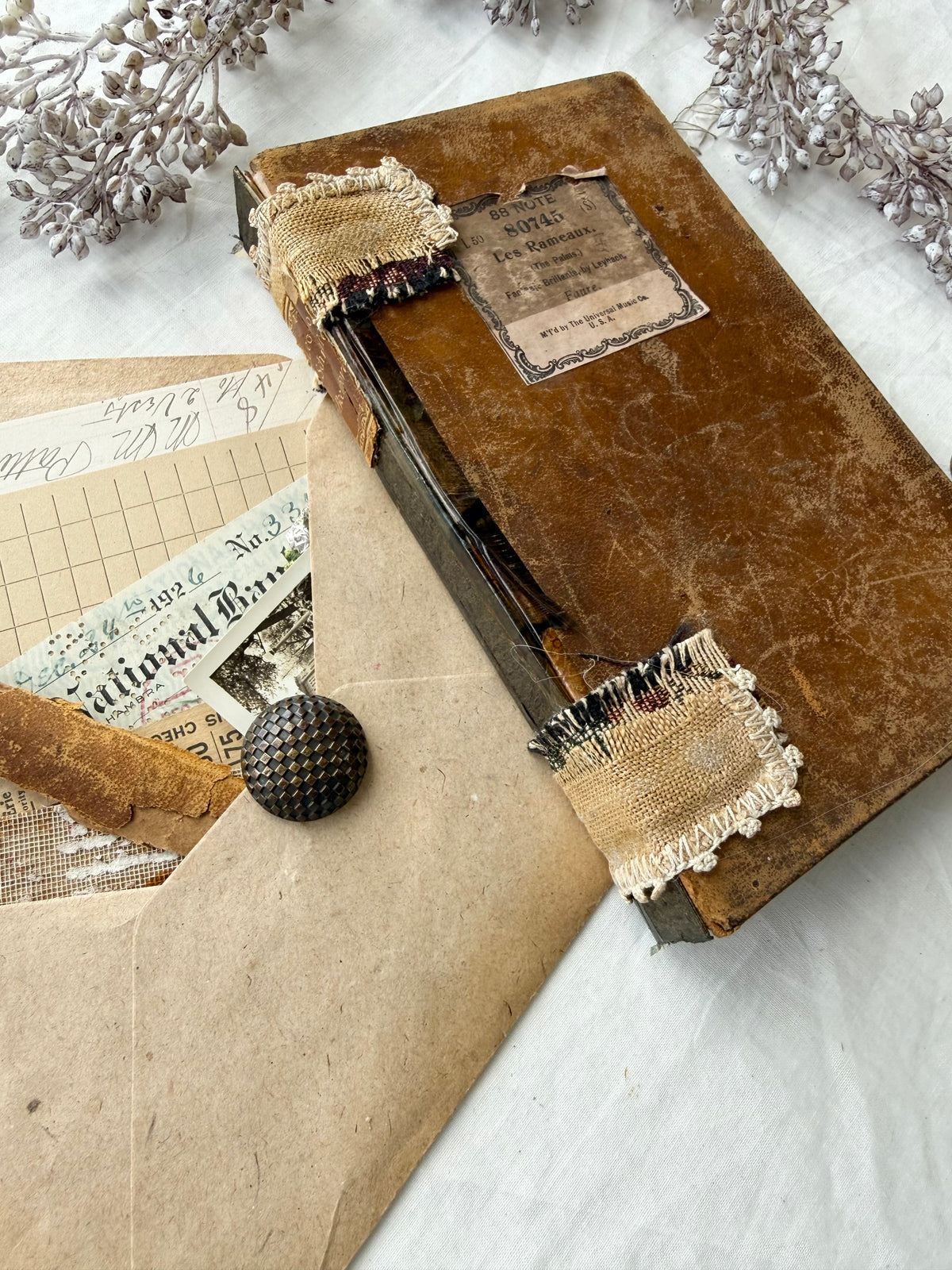 Handmade Journal Cover and Ephemera
