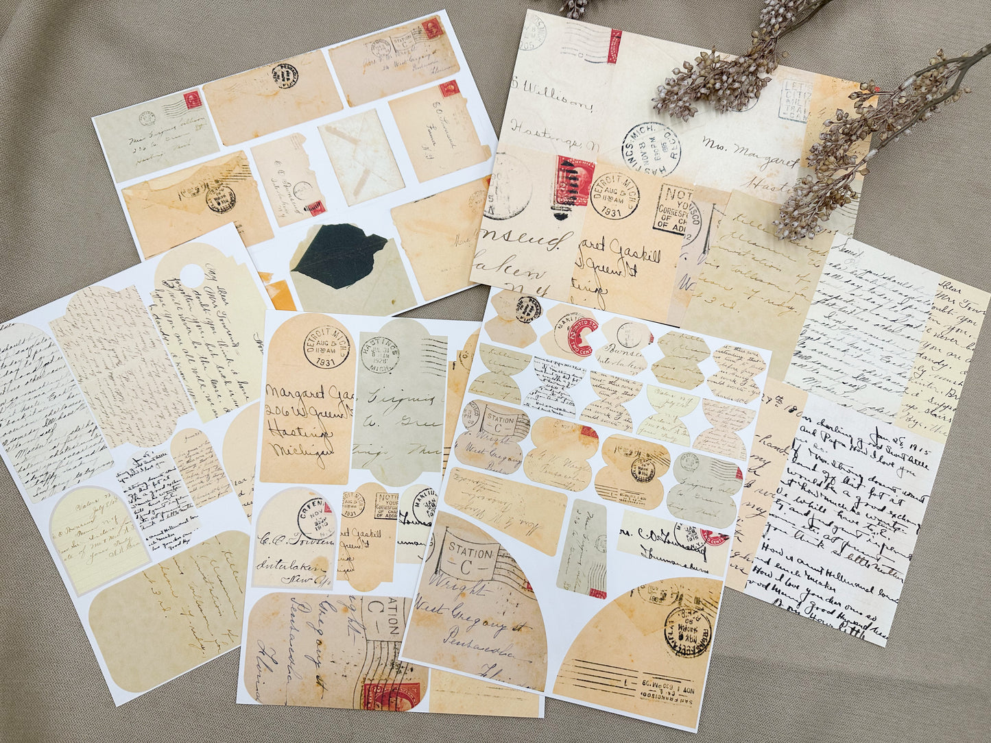 Reproduction Tags, Tabs, and Pockets- Letters and Envelopes
