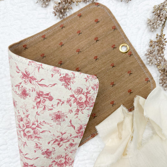 Reversible Journal Cover- Handmade with Vintage Fabrics