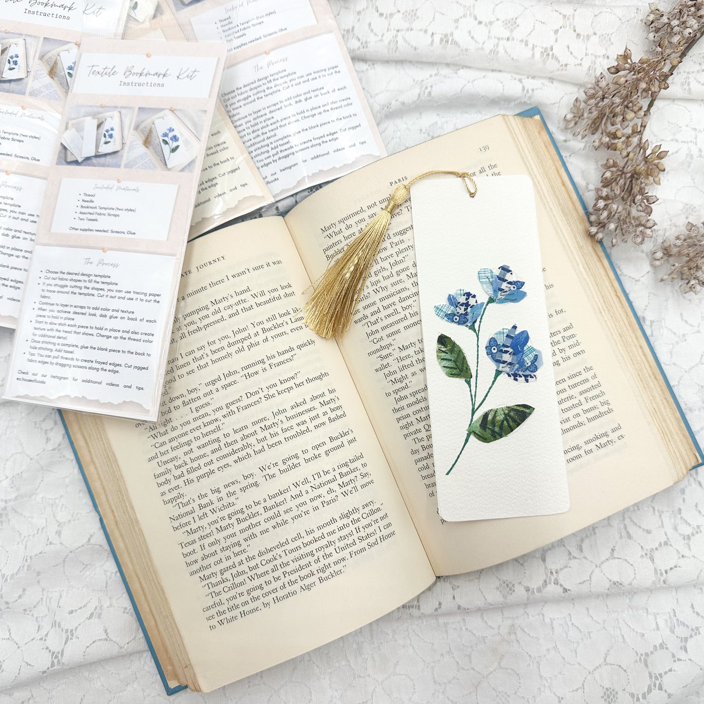Bookmark Making Kit- Textile Collage Style