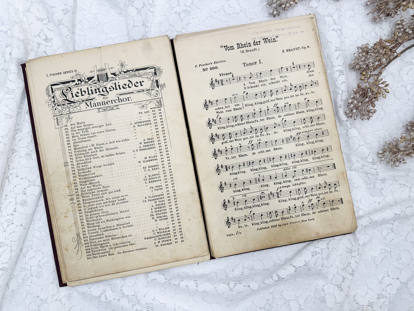 German Chorus Book with Music