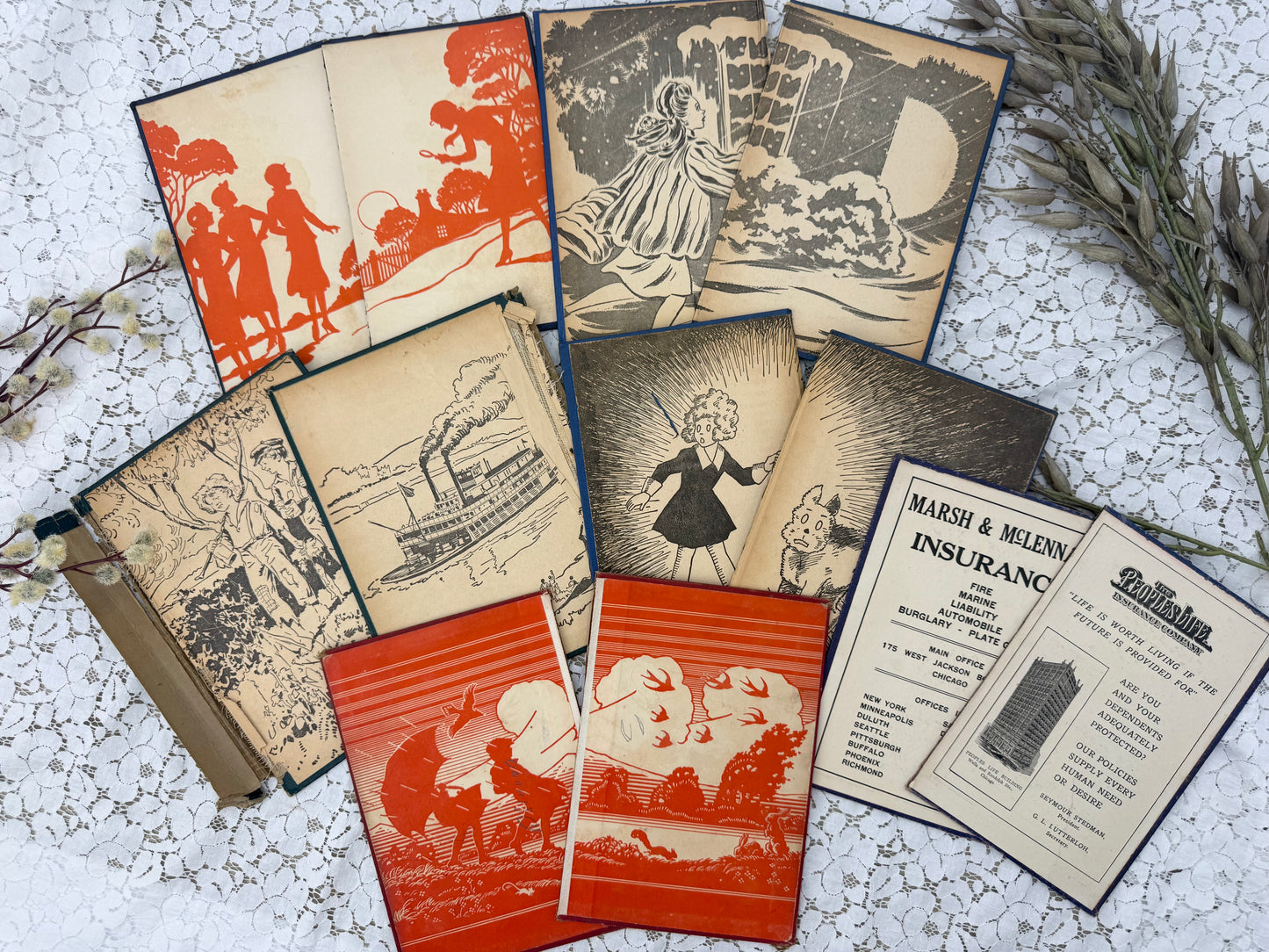 Set of Illustrated Book Boards