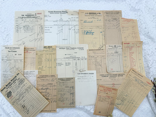 Vintage Invoice Set
