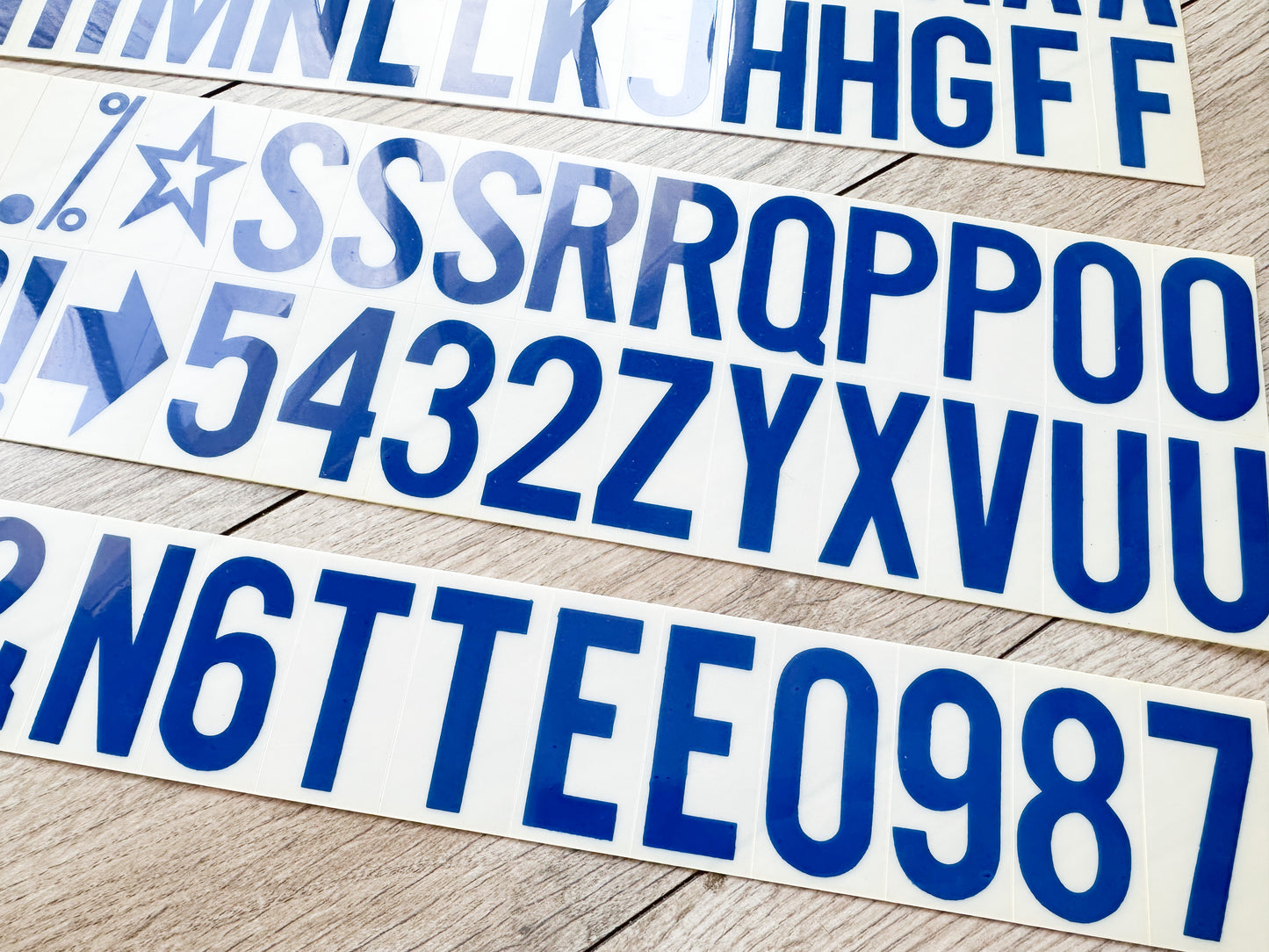 Blue Plastic Numbers, Letters and Symbols (Full Set)