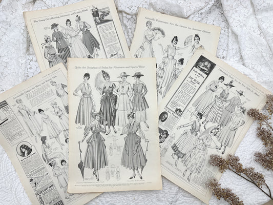 Vintage Fashion Plate Set- Double Sided