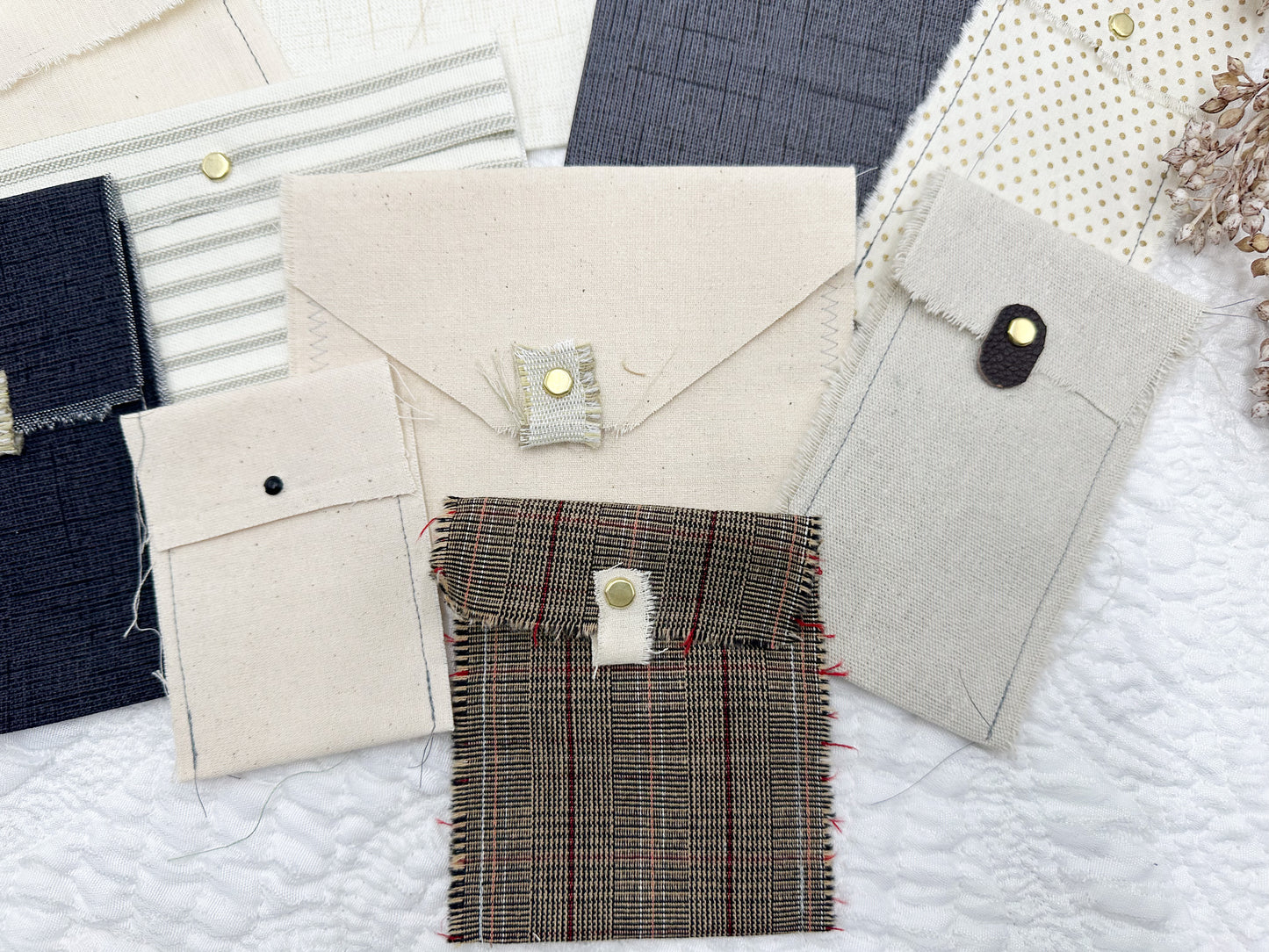 Rough Sewn Fabric Pockets and Signature Pages by Color