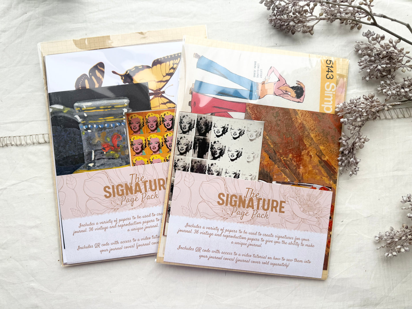 Junk Journal Page Pack- Signature Pages (Modern Mood)