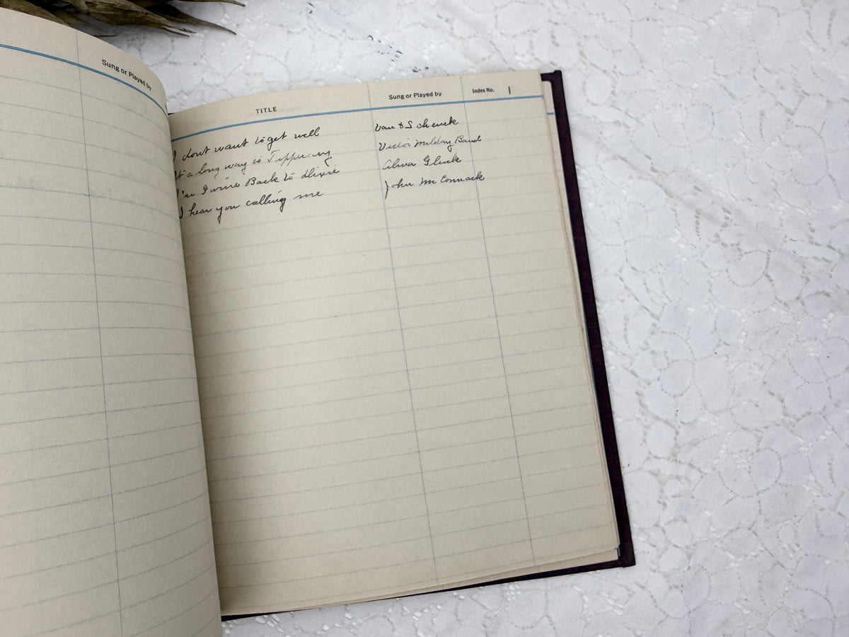 Vintage Record Log Book