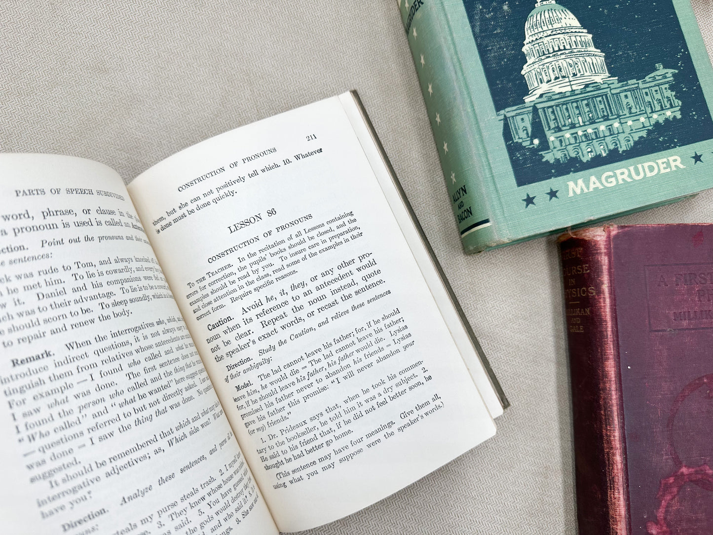 Set of Three Vintage Textbooks