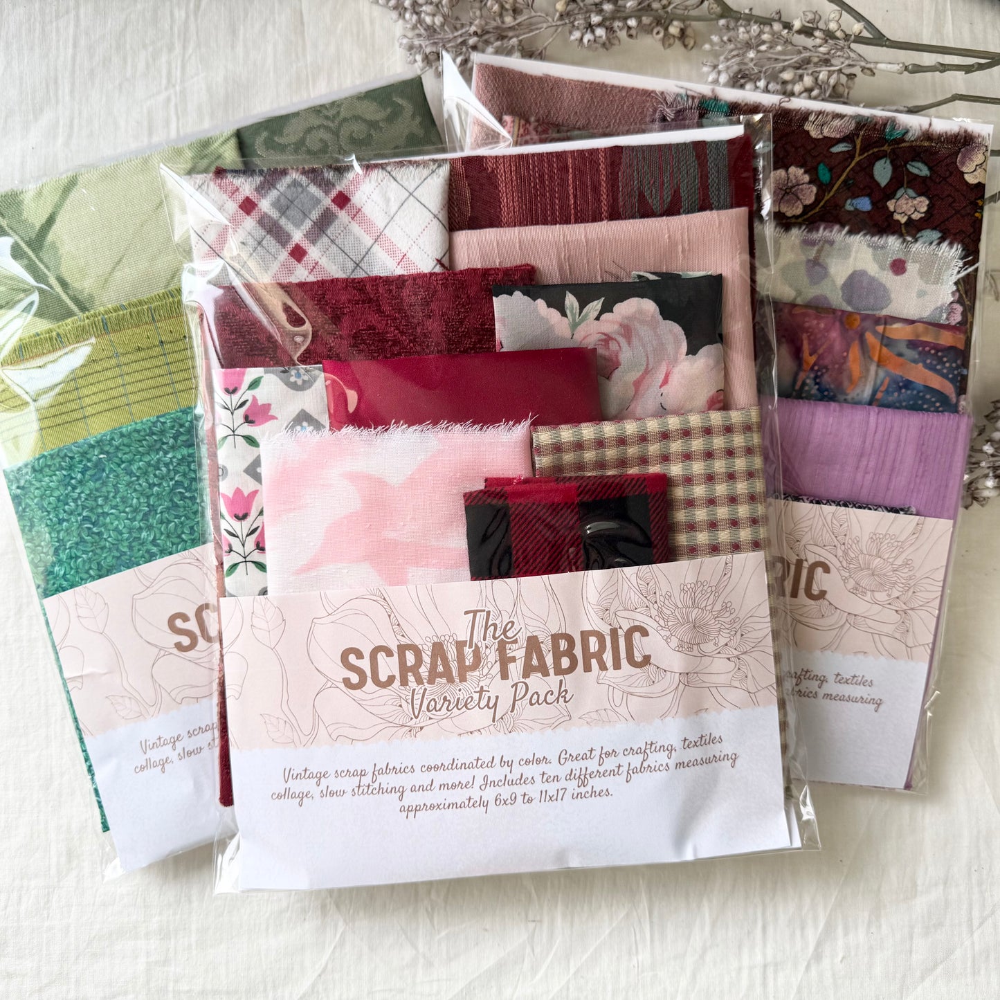 Fabric Scraps by Color (9x12)