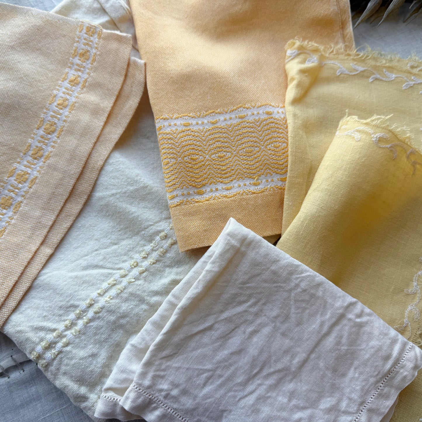 Yellow Vintage Linen Set