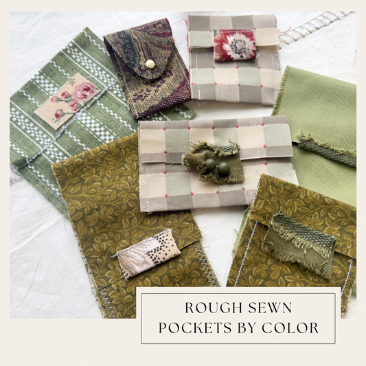 Rough Sewn Fabric Pockets and Signature Pages by Color