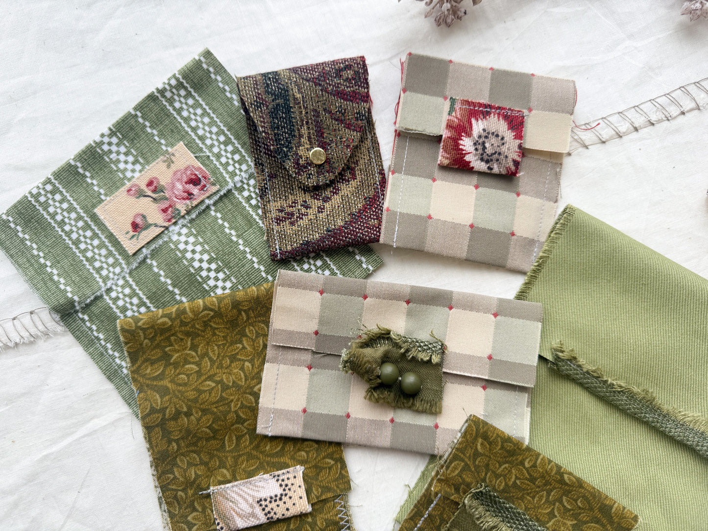 Rough Sewn Fabric Pockets and Signature Pages by Color