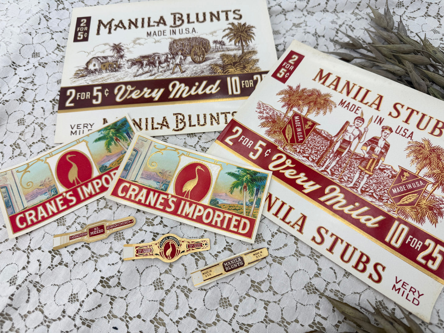 Vintage Cigar Label Set