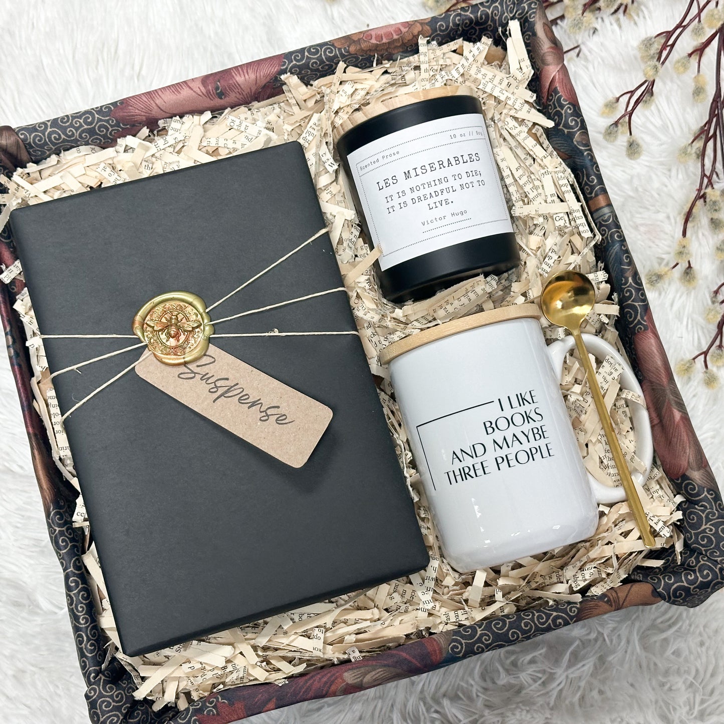 Gift Box- Book, Funny Mug, and Candle