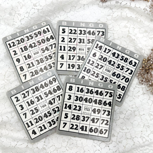 Vintage Bingo Cards (Set of 5)