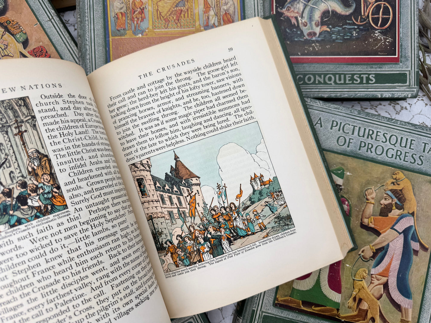 History Book with Colorful Illustrations