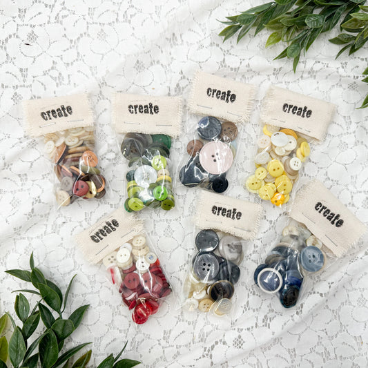 Vintage Buttons (You Choose Color)