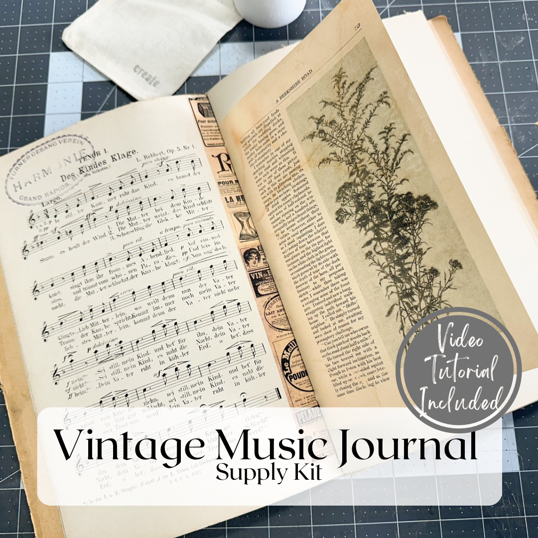 Vintage Music Journal Kit- Step by Step Video Included