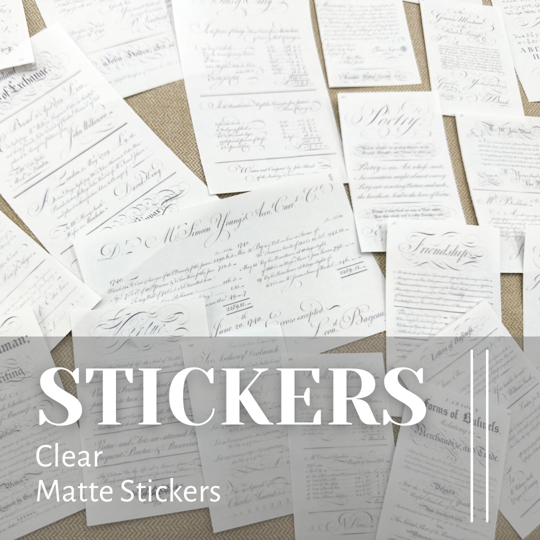 Clear Matte Stickers Calligraphy