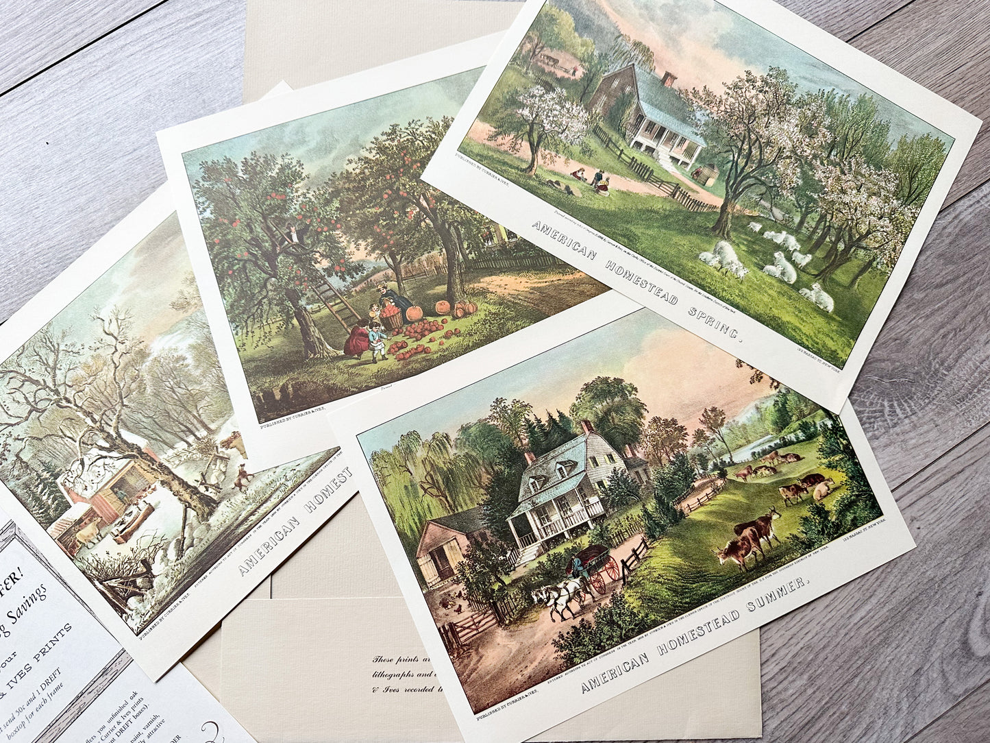 Set of 4 Currier and Ives Prints (Two Sets Available)