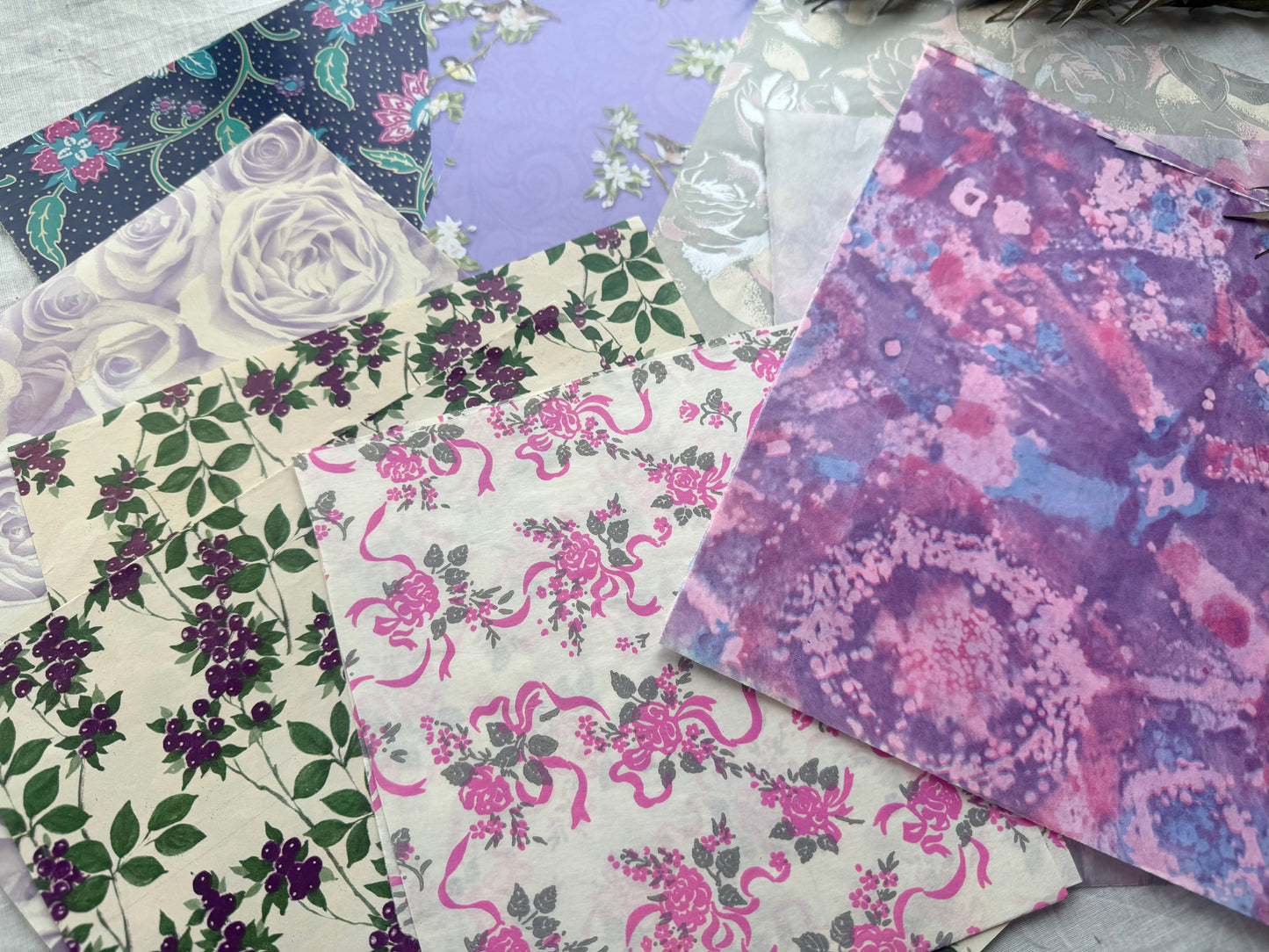 Vintage Purple Tissue and Wrapping Paper Set