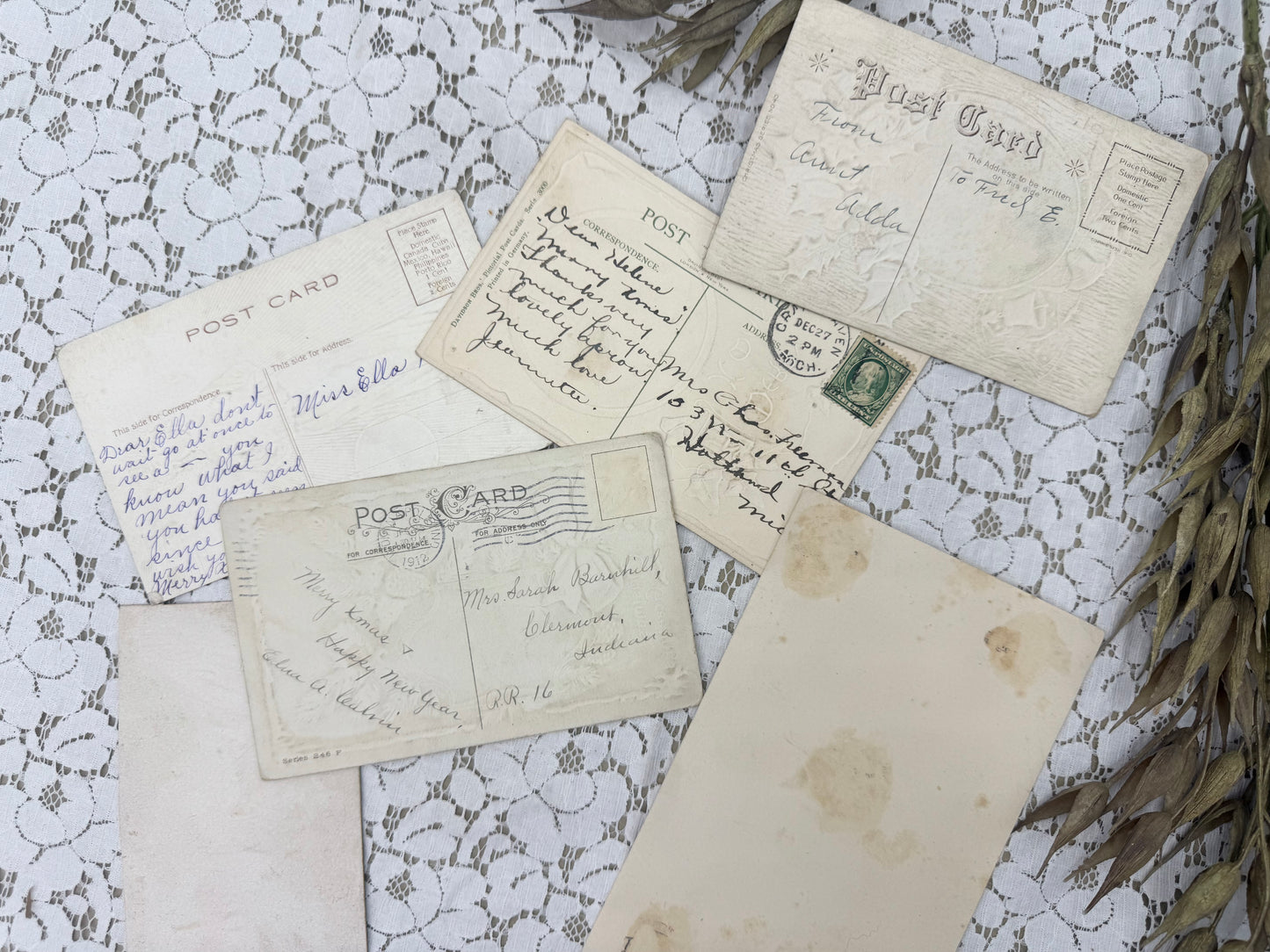 Vintage Christmas Postcard Set