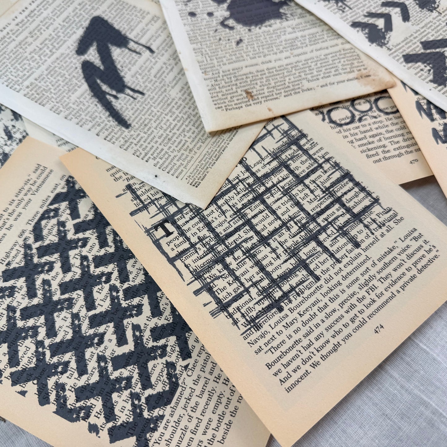 Marked Vintage Book Page Pack