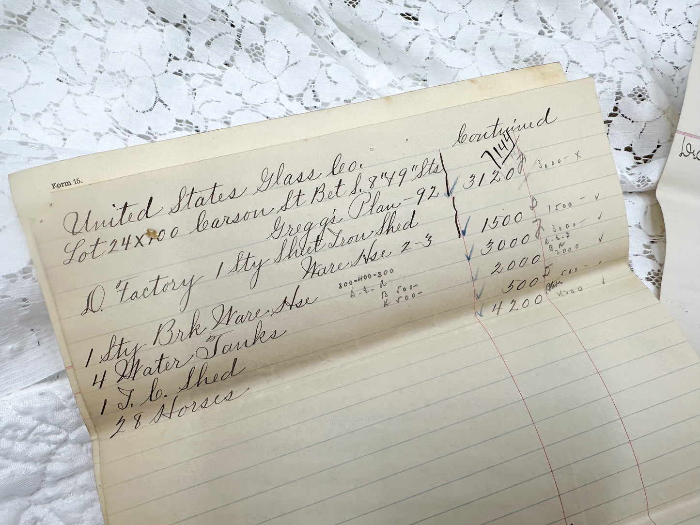 Vintage Invoices with Writing Set