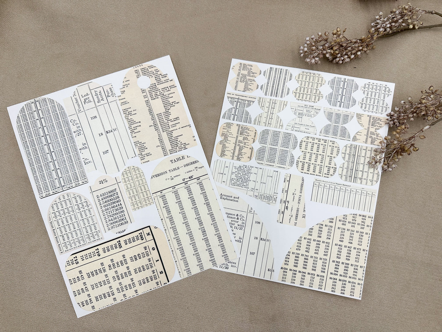 Tables Paper Pack- Paper, Tags, Tabs, and Pockets