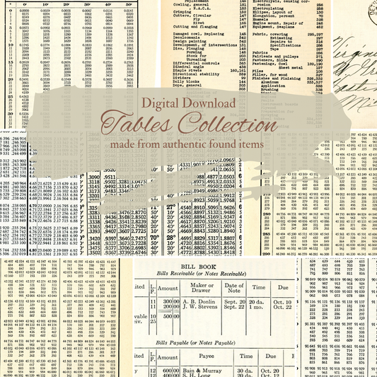 Tables- Digital Download