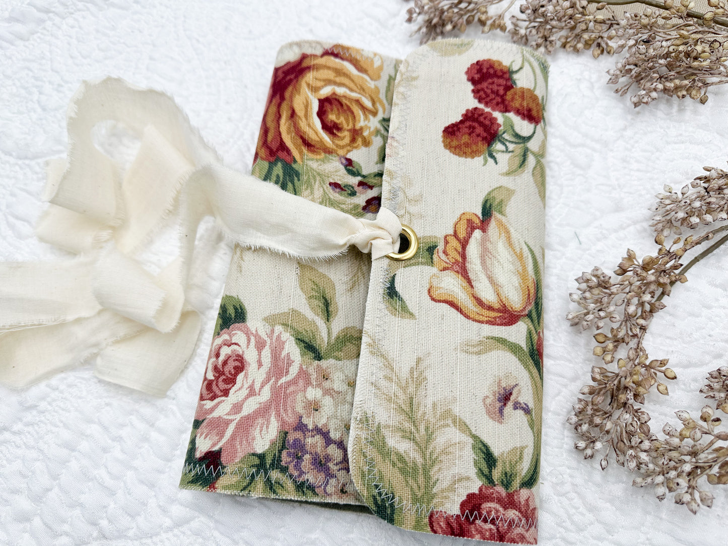 Reversible Journal Cover- Handmade with Vintage Fabrics